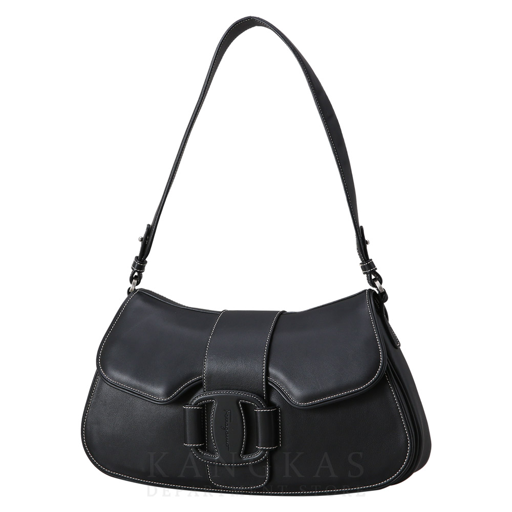 FERRAGAMO(USED)페레가모 레더 스티치 플랩 숄더백